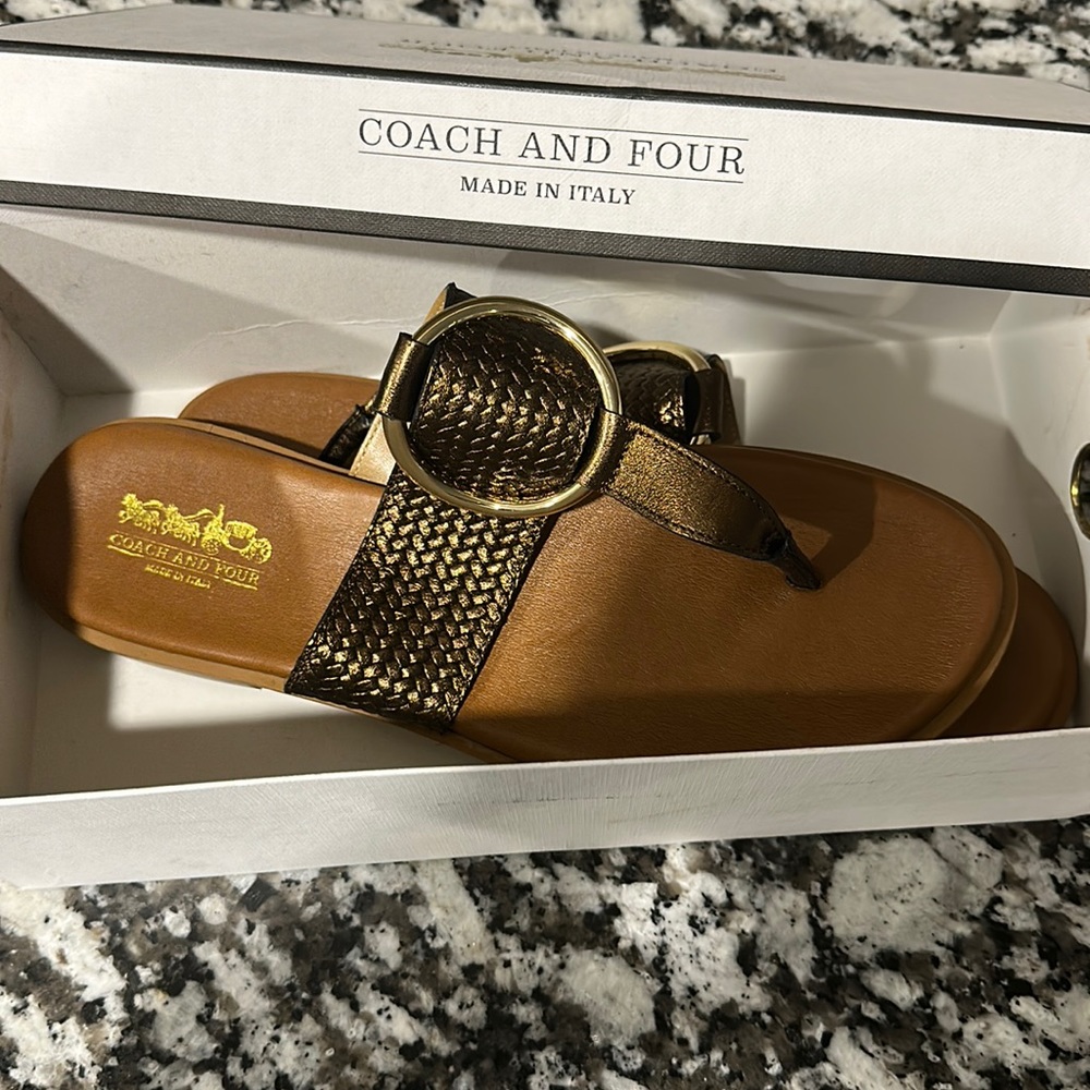 BRAND NEW COACH AND FOUR SANDALS size 9